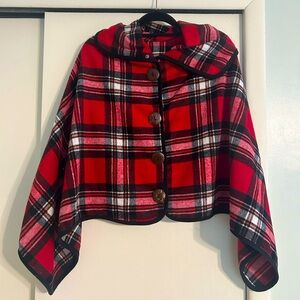 Red and black poncho